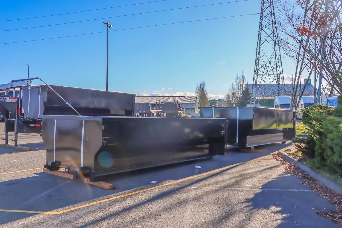 Roll-off dumpster ready for waste disposal at job site for Construction Dumpster Rental in Belle Plaine